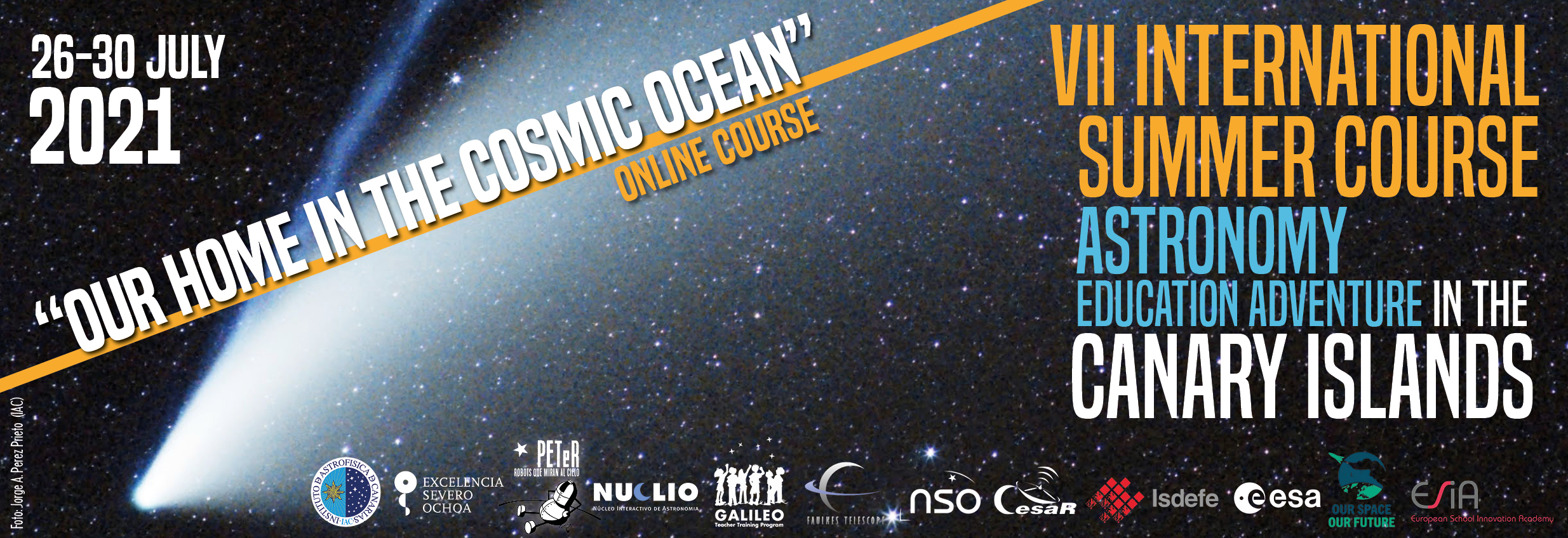 Banner del "Astronomy Education Adventure in the Canary Islands" 2021. Crédito: Inés Bonet (IAC)